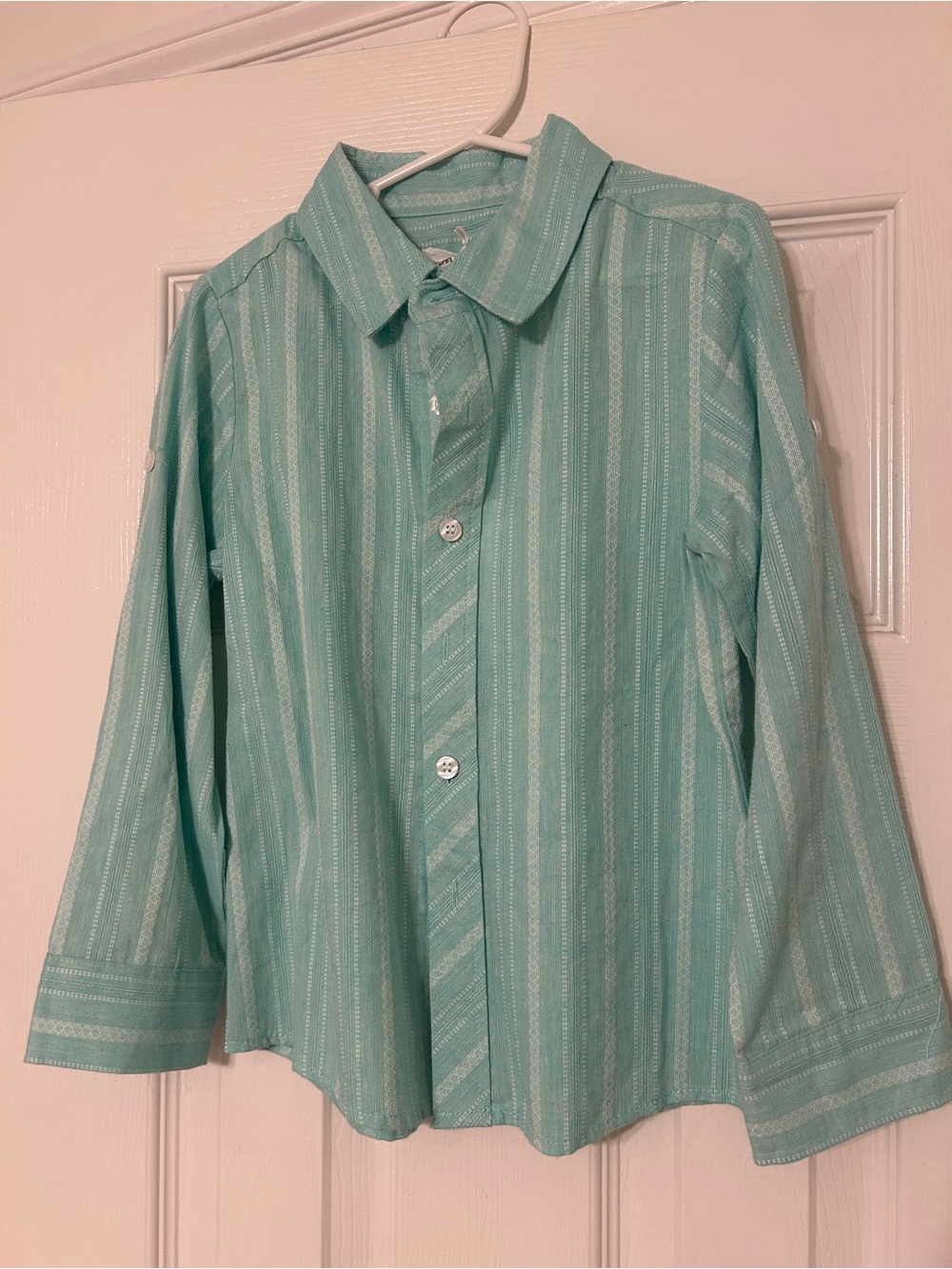 Evie’s Closet Boy’s button up mint shirt
